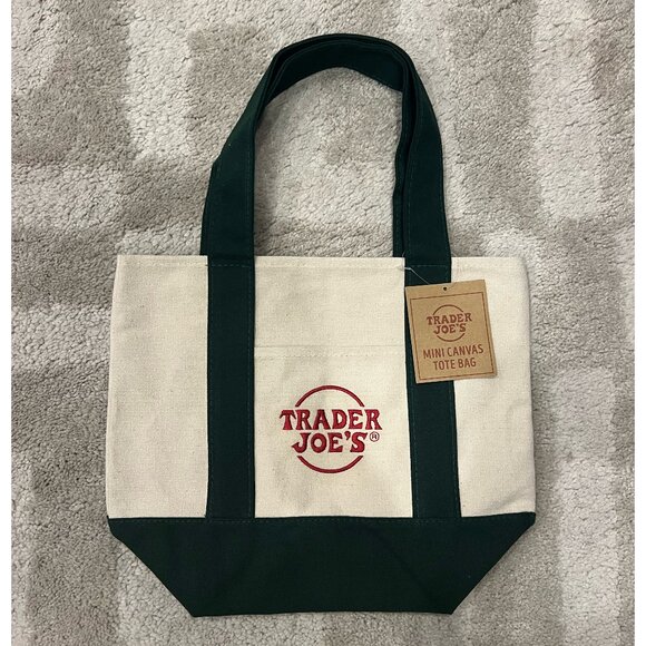 Trader Joe's Mini Tote Bag - Green - New with Tag - Picture 1 of 1